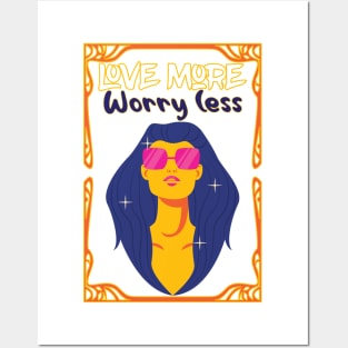 Love More Worry less,Valentine Gift For Her Posters and Art